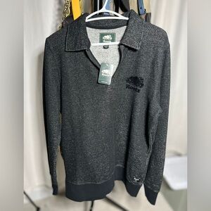 Roots Women Charcoal 1/4 Zip-Up Sweater